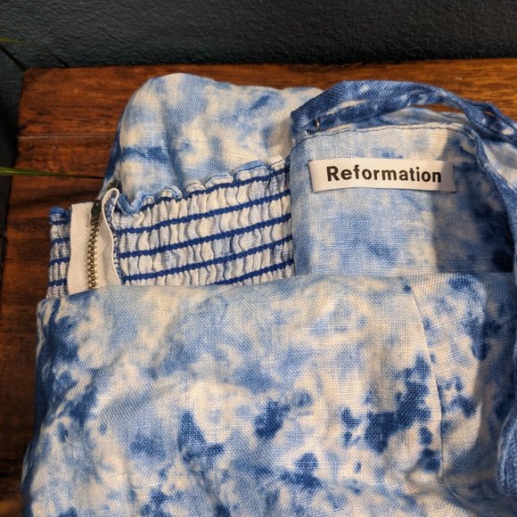 Reformation Marseilles Linen Shibori Dye Dress - Picture 7 of 11